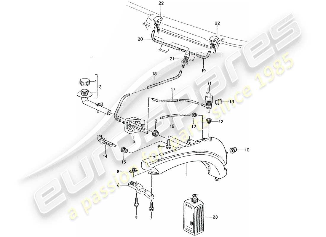 porsche 2004 (996) scheibe - ersatzteildiagramm
