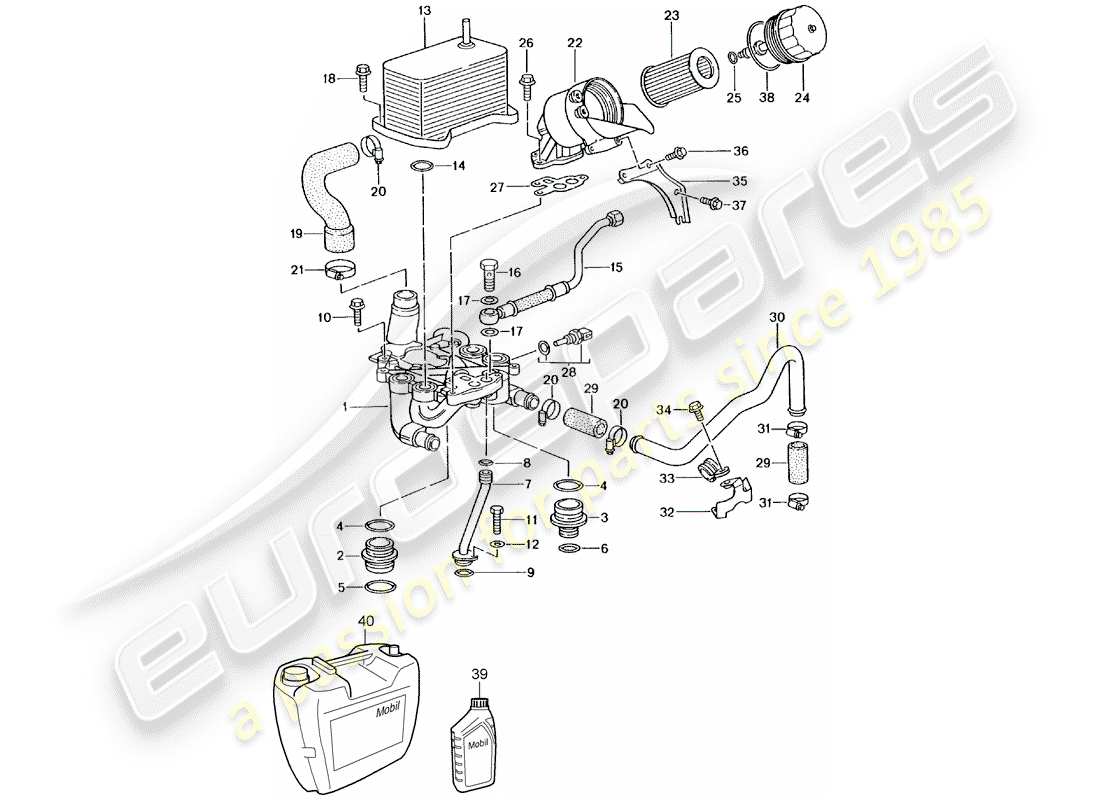 porsche 2005 (996 gt3) ölfilter - halterung ersatzteildiagramm