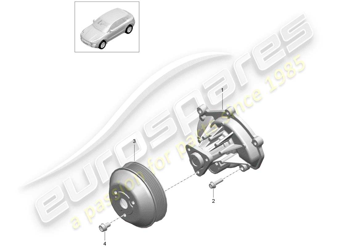 porsche 2018 (macan) wasserpumpe teilediagramm