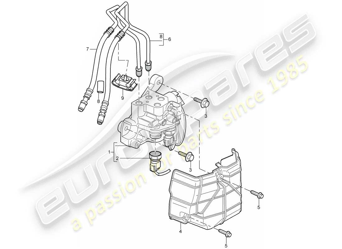 porsche 2010 (cayenne e1 9pa) stabilisator teilediagramm