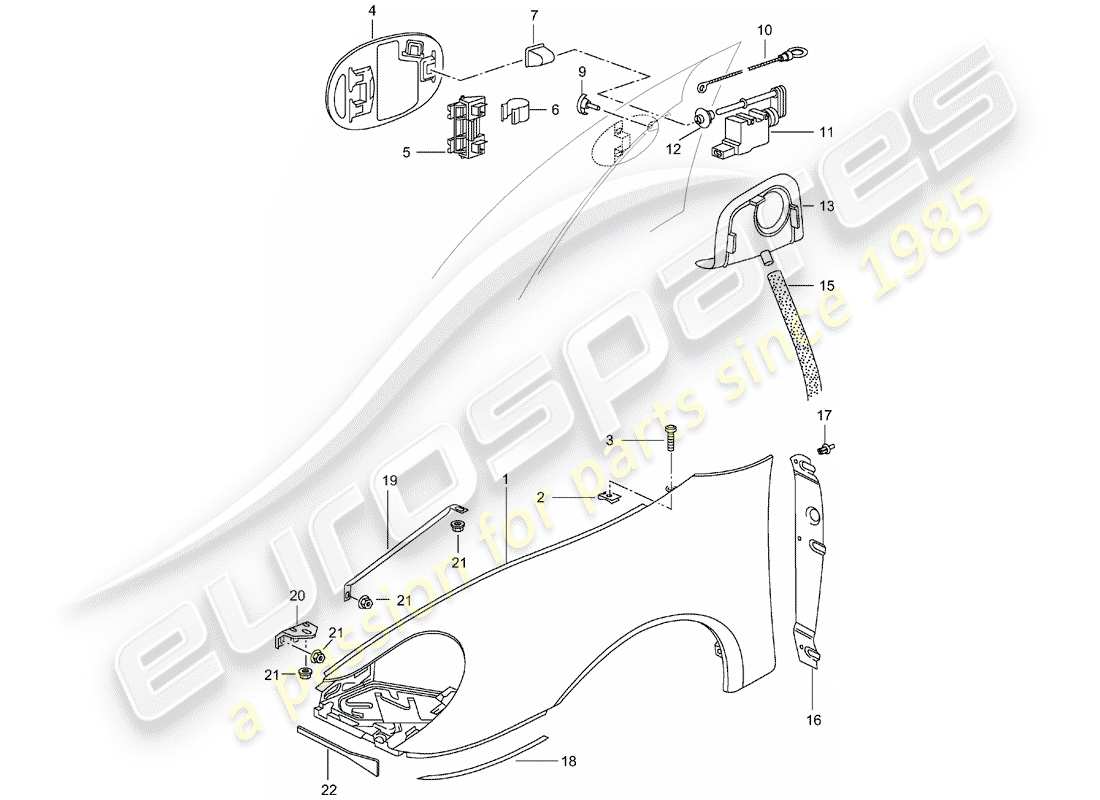 porsche 2004 (996) fender-teilediagramm