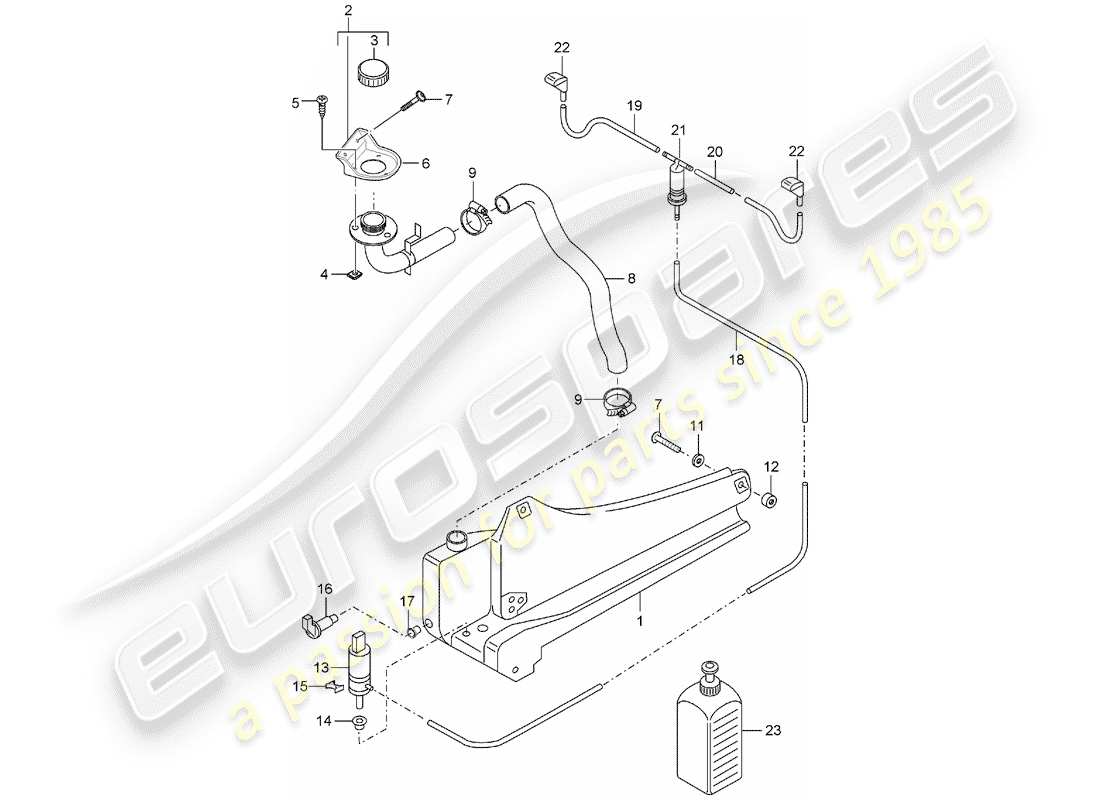 porsche 2005 (carrera gt) scheibe - ersatzteildiagramm