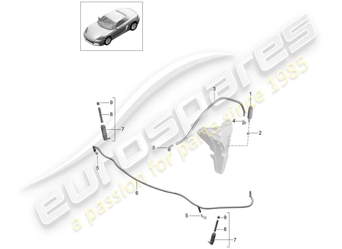 porsche 2020 (718 boxster) scheibe teilediagramm