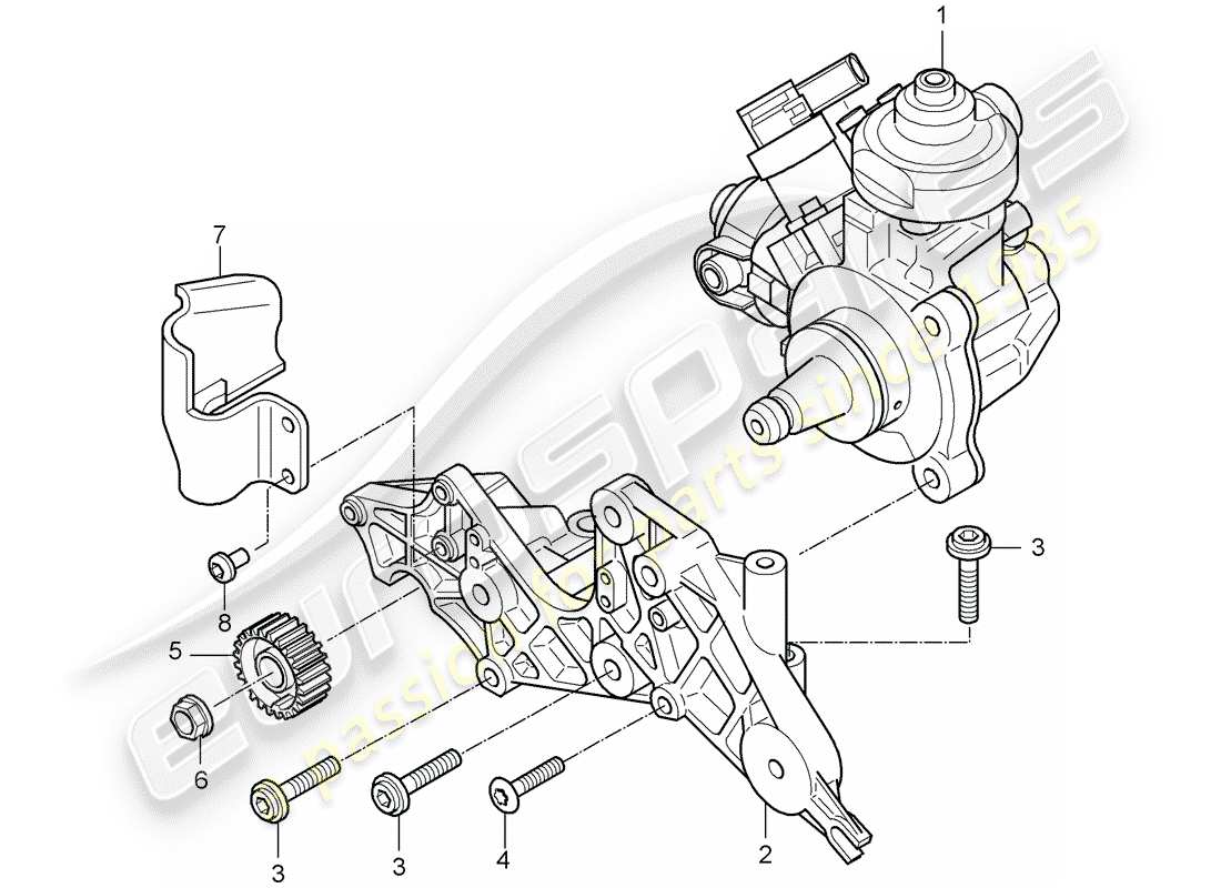 porsche 2008 (cayenne e1 9pa) hochdruckpumpe teilediagramm