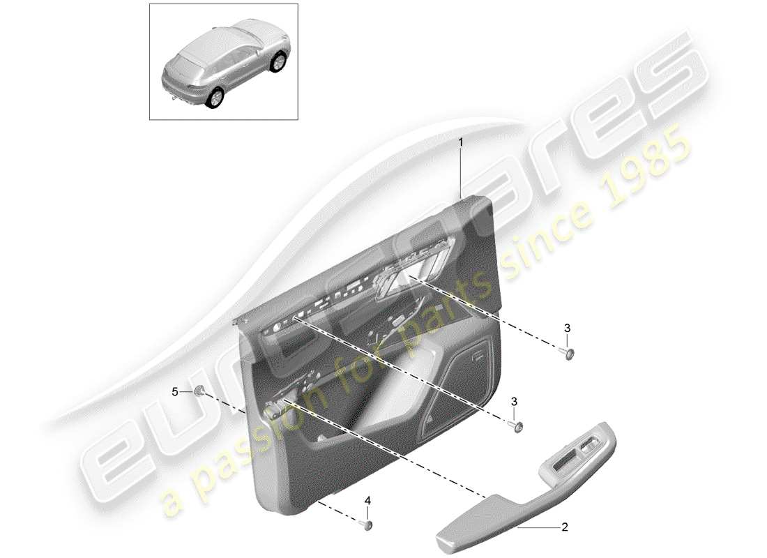 porsche 2018 (macan) türplatte teilediagramm