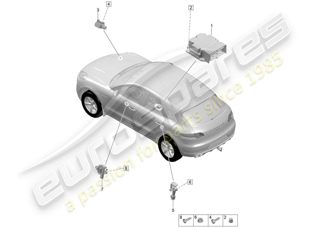 porsche 2020 (macan) elektronisches steuermodul teilediagramm