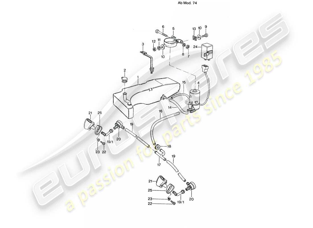porsche 1971 (914) scheibe - d - mj 1974>> ersatzteildiagramm
