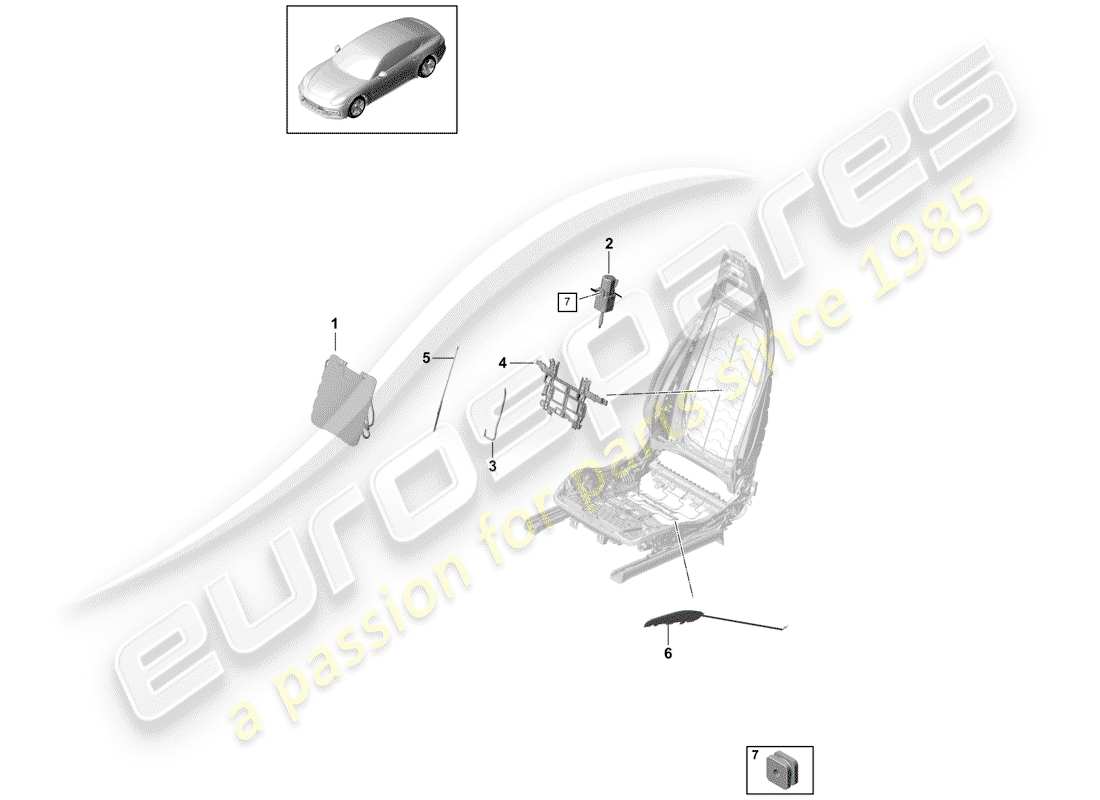 porsche 2020 (panamera 971-1) lumbar-teilediagramm