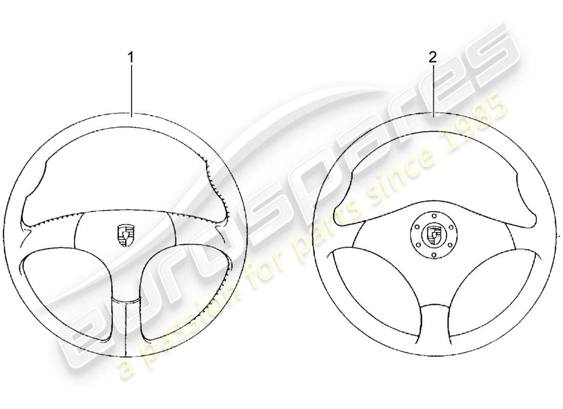 porsche classic accessories (1979) sports steering wheel - without: - airbag part diagram