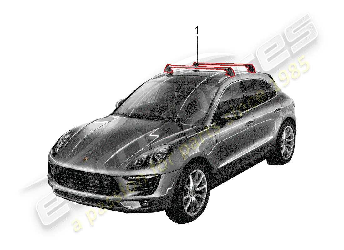 porsche 2016 (tequipment macan) dachgepäckträger - ersatzteildiagramm