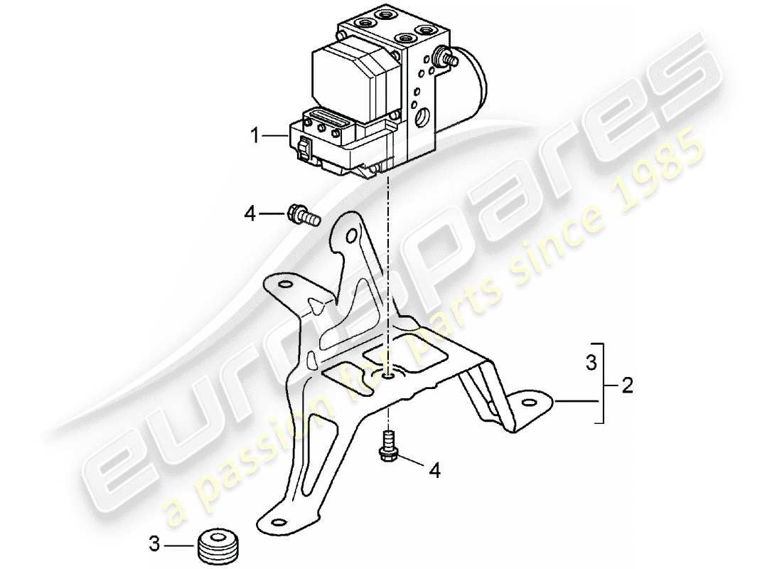 porsche 2005 (996 gt3) hydraulikaggregat - anti-blockiersystem -abs- - steuerung - hydraulikaggregat - anti-blockiersystem -abs- - steuerung - d - mj 2004>> ersatzteildiagramm