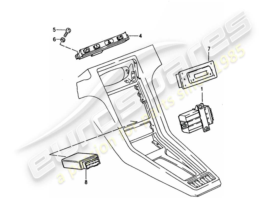 porsche 1994 (928) zentrale anzeige - alarmsteuereinheit ersatzteildiagramm