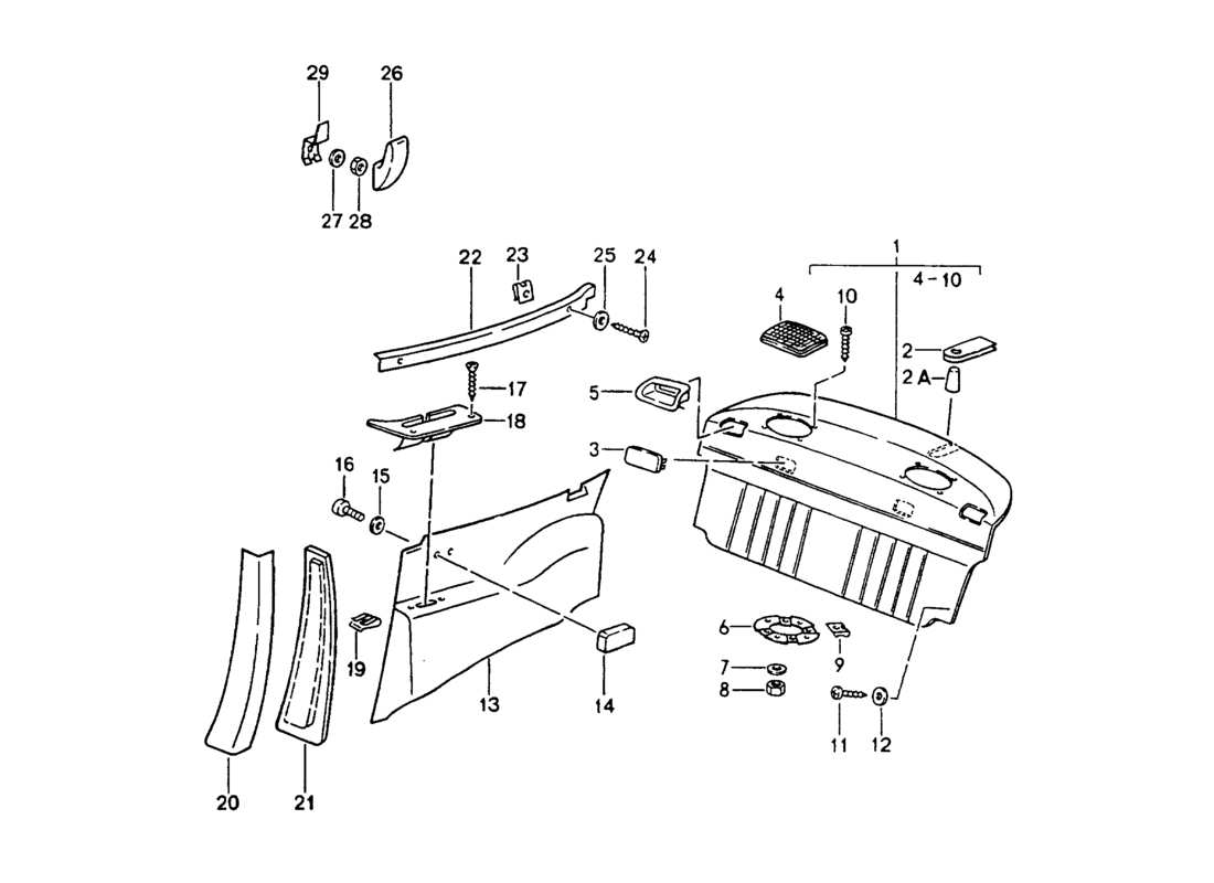 porsche 1994 (964) innenausstattung teilediagramm