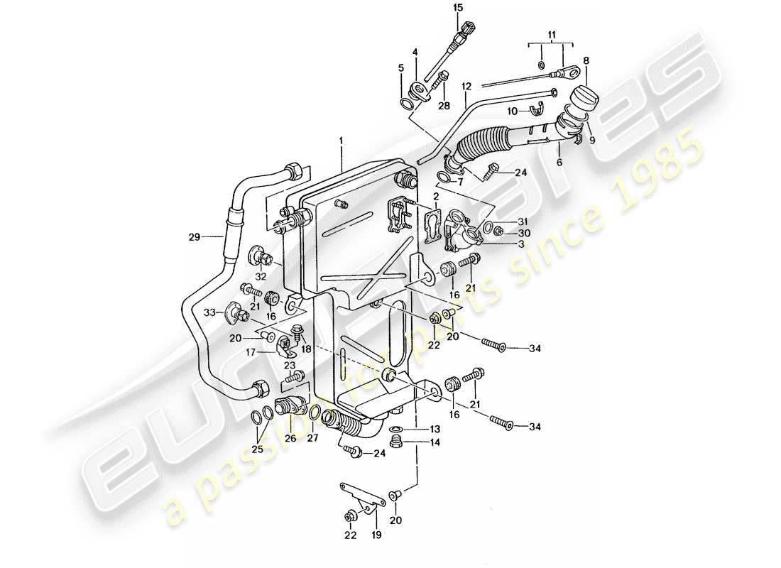 porsche 996 gt3 (2005) motorschmierung - öltank ersatzteildiagramm