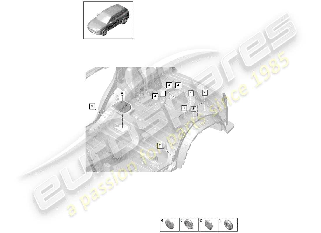 porsche 2018 (cayenne e3 9ya/9yb) plug-teilediagramm