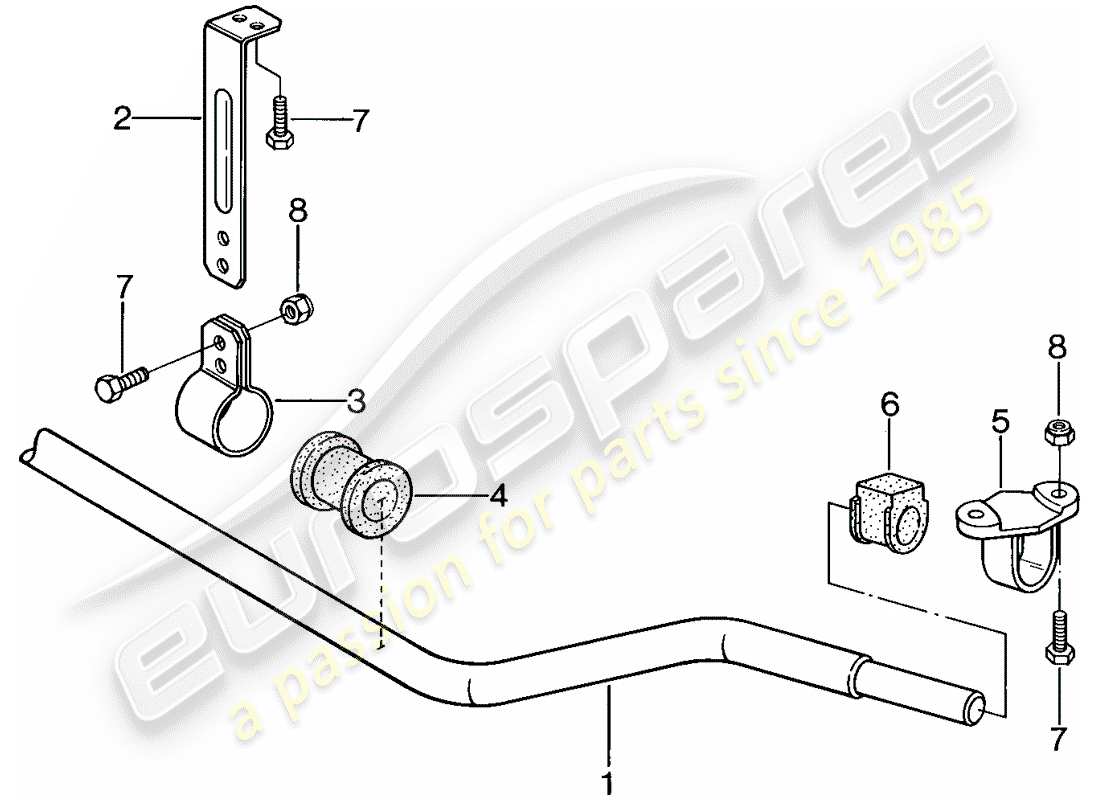 porsche 1983 (944) stabilisator - ersatzteildiagramm
