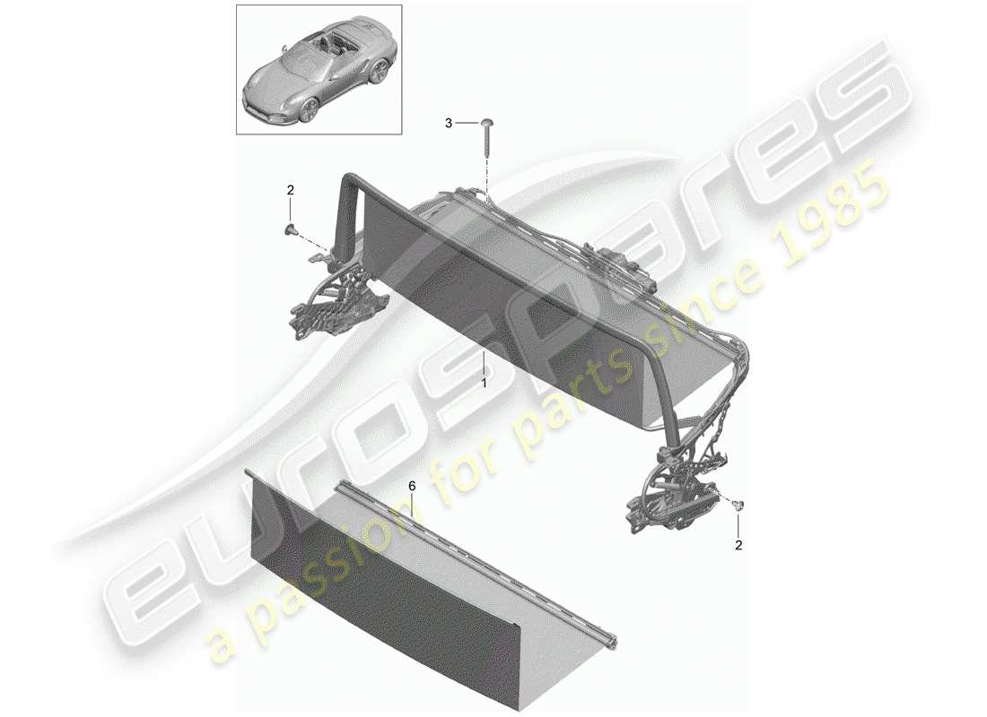 porsche 2015 (991-1 turbo) windschutzscheibe teilediagramm