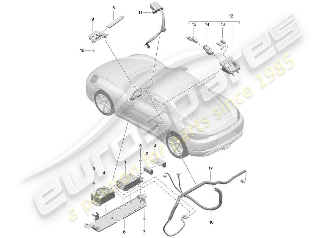 porsche 2020 (718 cayman) für fahrzeuge mit telefon ersatzteildiagramm