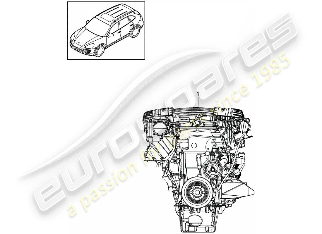 porsche 2017 (cayenne e2 92a) austauschmotor teilediagramm