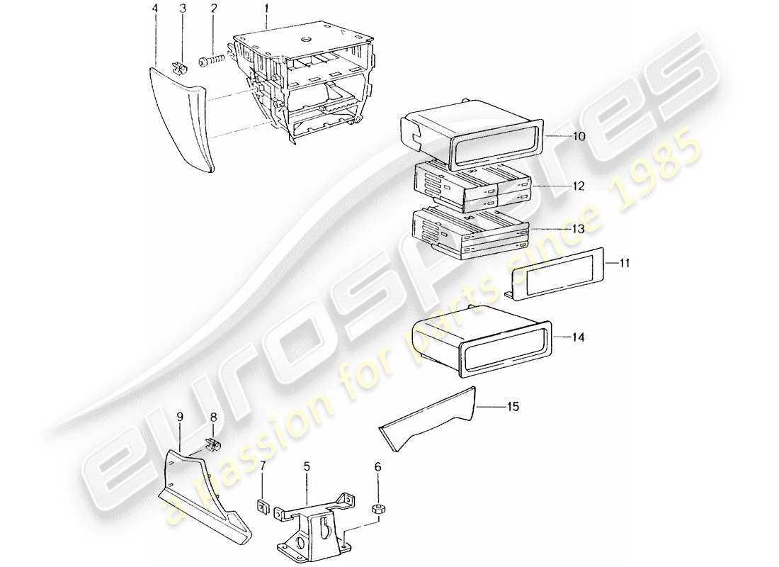 porsche 2003 (986 boxster) center console ersatzteildiagramm