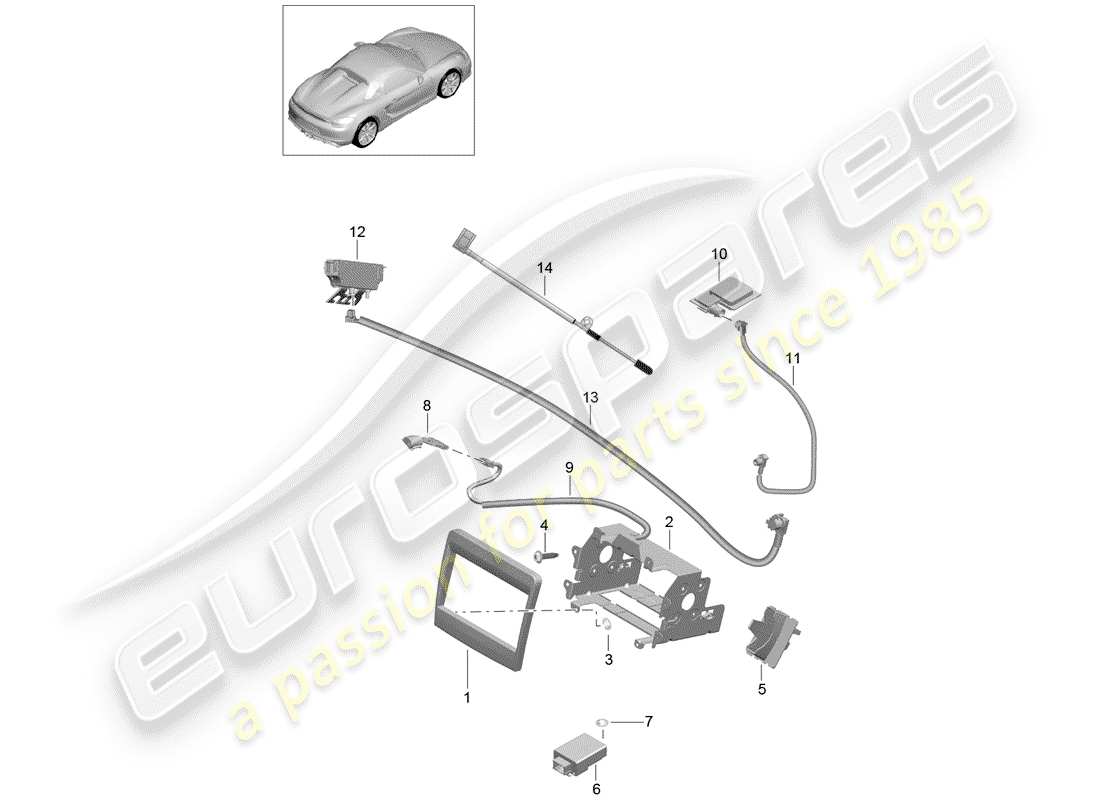porsche 2016 (981 boxster spyder) vorbereitung teilediagramm