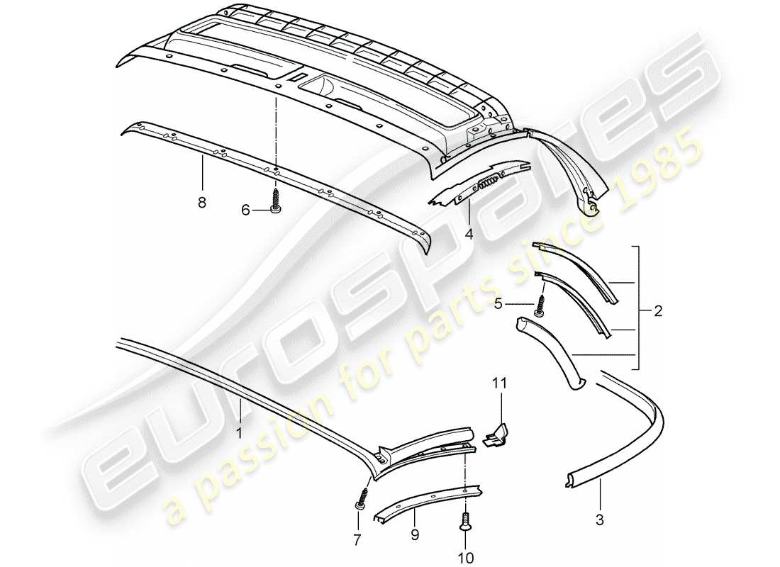 porsche 2009 (987 boxster) cabrioverdeck-ersatzteildiagramm