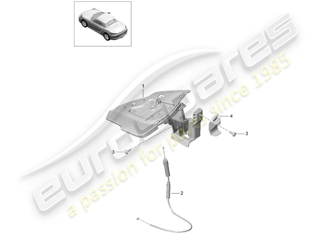 porsche 2020 (718 boxster) flap-teilediagramm