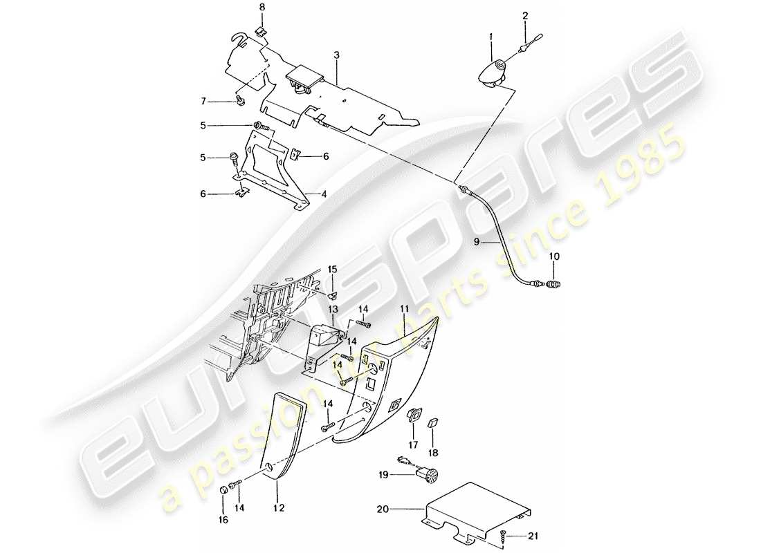 porsche 2005 (996) telefonvorbereitung teilediagramm