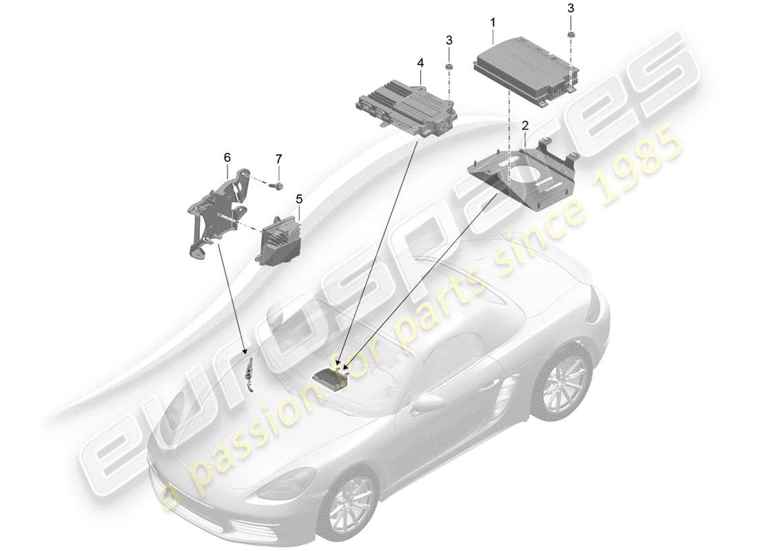 porsche 2017 (718 boxster) verstärker teilediagramm