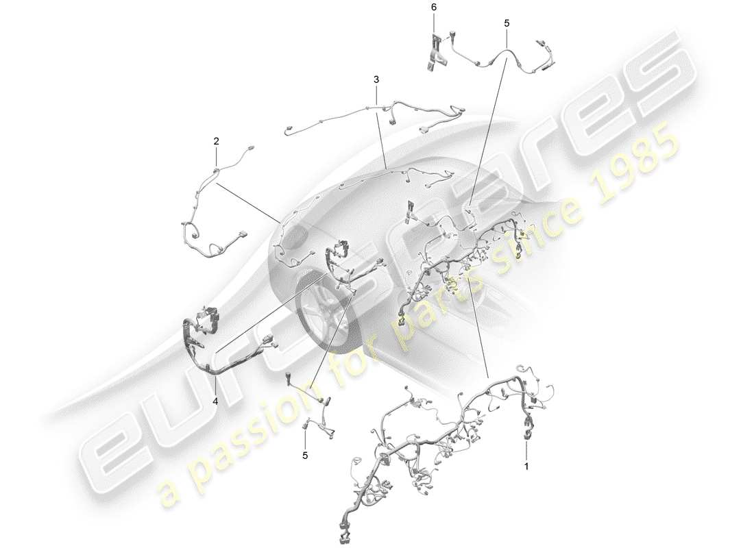 porsche 2020 (718 cayman) kabelbäume ersatzteildiagramm