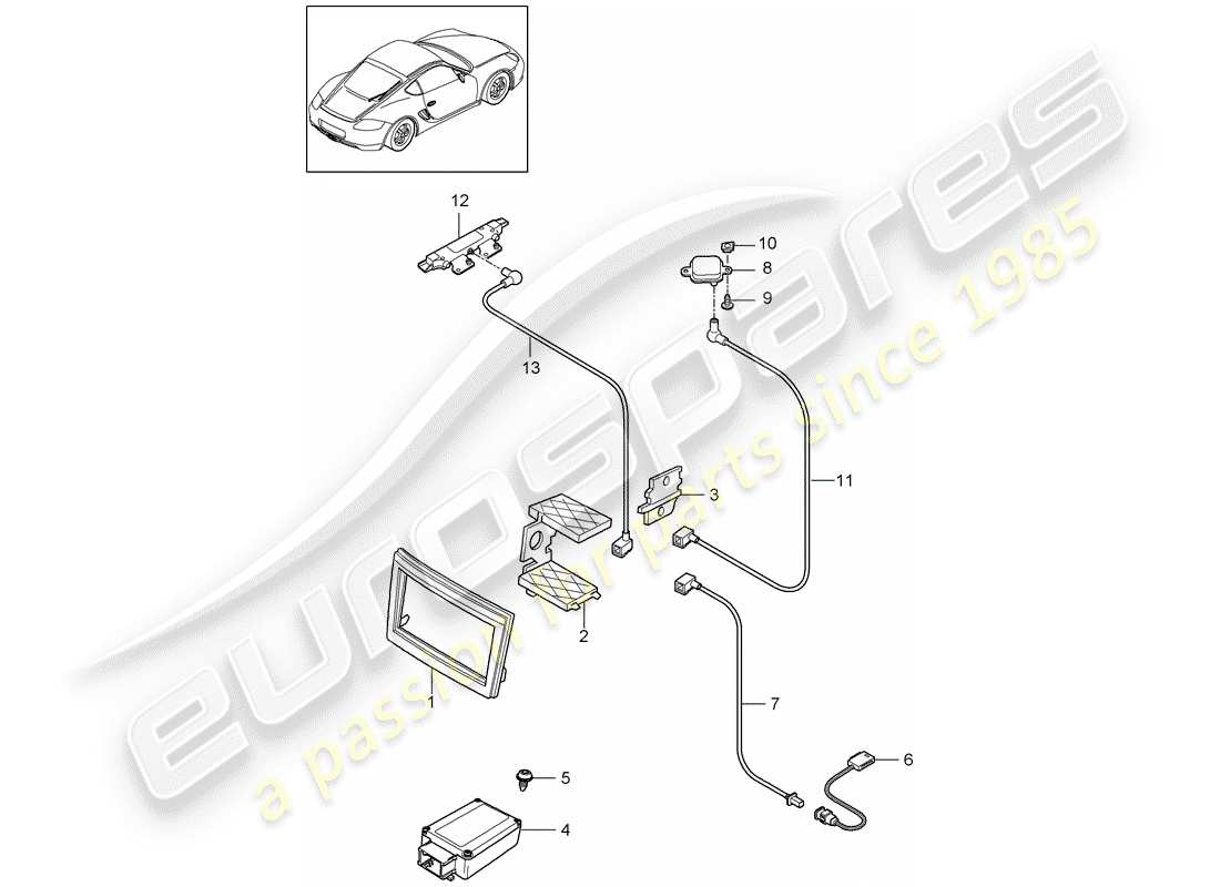 porsche 2010 (987 cayman) vorbereitung teilediagramm