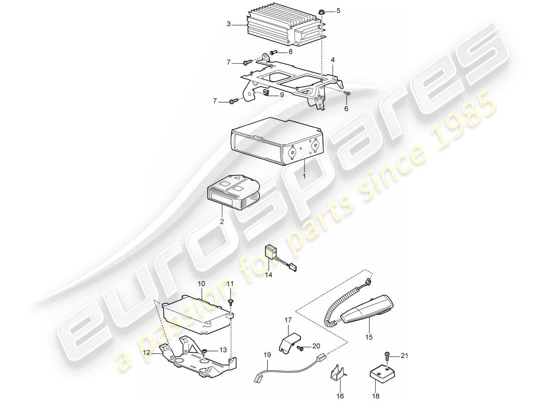 porsche 2010 (cayenne e1 9pa) verstärker teilediagramm