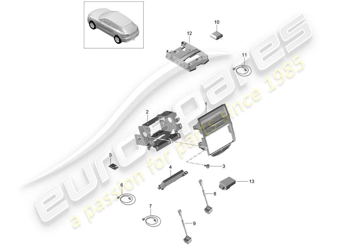 porsche 2018 (macan) für fahrzeuge mit ersatzteildiagramm