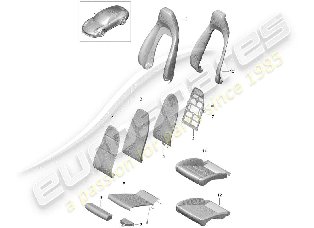 porsche 2014 (991-1) schaumteil teilediagramm