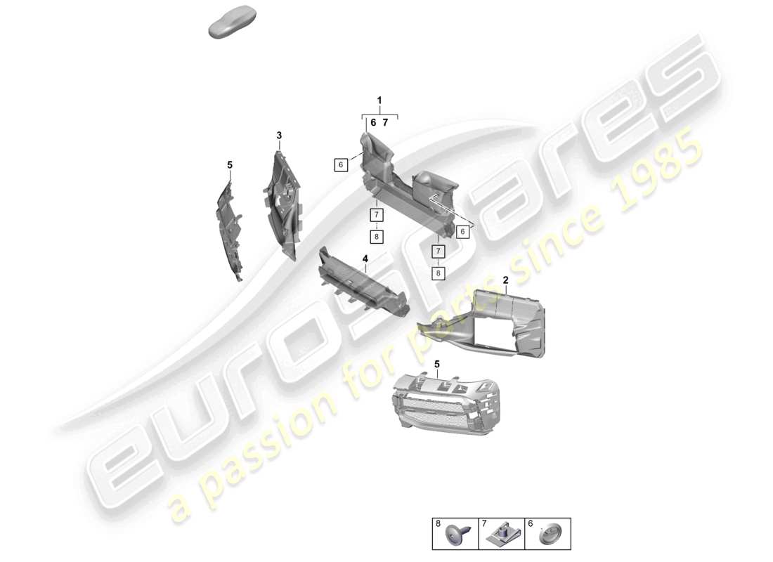 porsche 2019 (992-1) luftführung frontstoßstange 911 dakar teilediagramm