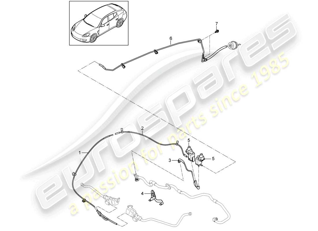 porsche 2010 (cayenne e1 9pa) druckleitung vakuumleitung teilediagramm