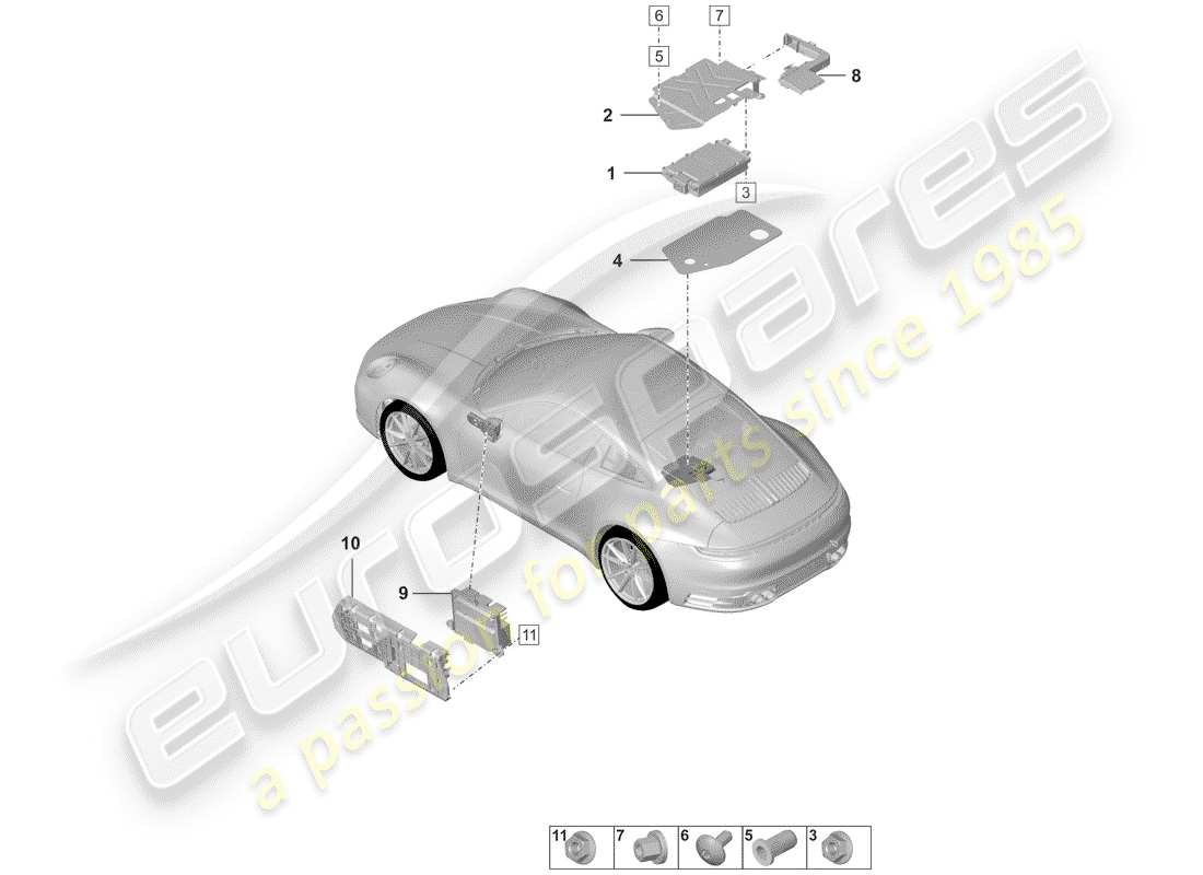 porsche 2020 (992-1) verstärker teilediagramm
