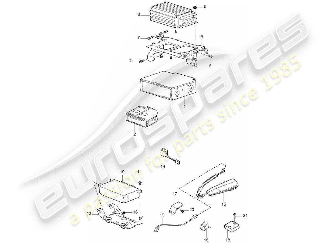 porsche 2003 (cayenne e1 9pa) verstärker teilediagramm