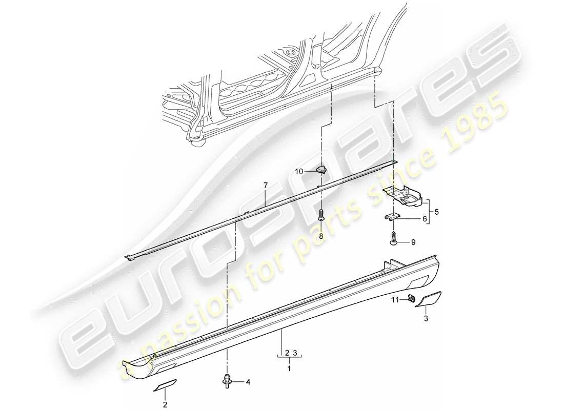 porsche 2003 (cayenne e1 9pa) trims-teilediagramm