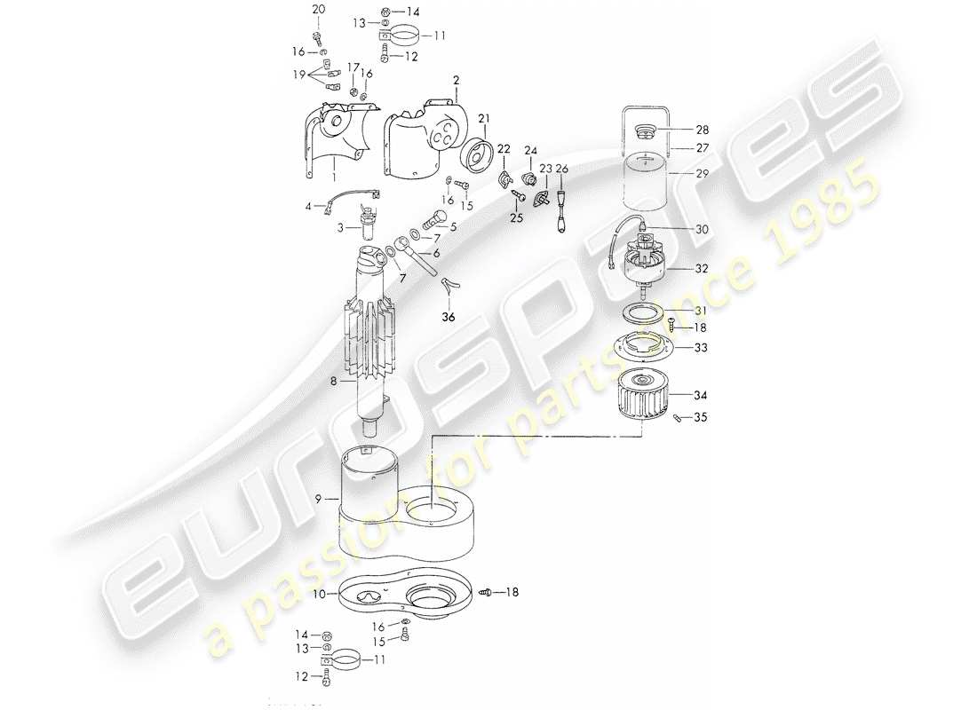 porsche 1971 (911) einzelteile - für - heizgeräte - - webasto - ersatzteilliste