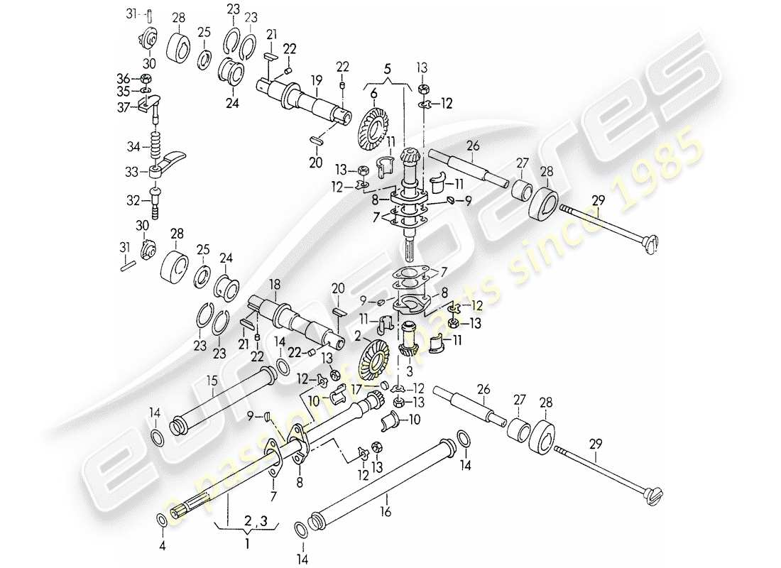 porsche 1955 (356/356a) ventilsteuerung teilediagramm