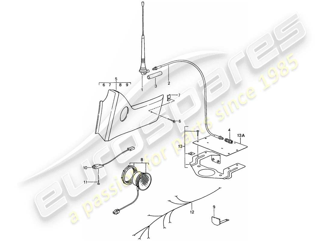 porsche 1998 (993) telefonvorbereitung teilediagramm