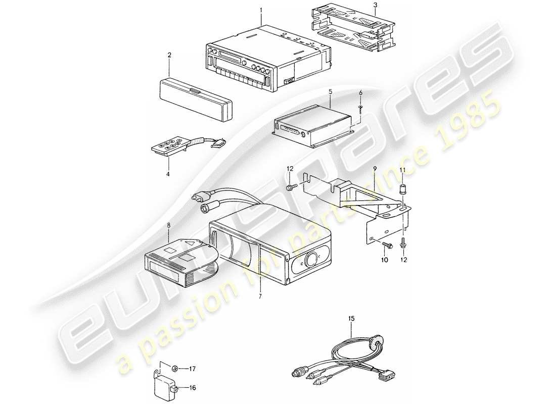 porsche 1998 (993) radioeinheit - verstärker - f 99-ts371 090>> - d - mj 1996>> teilediagramm