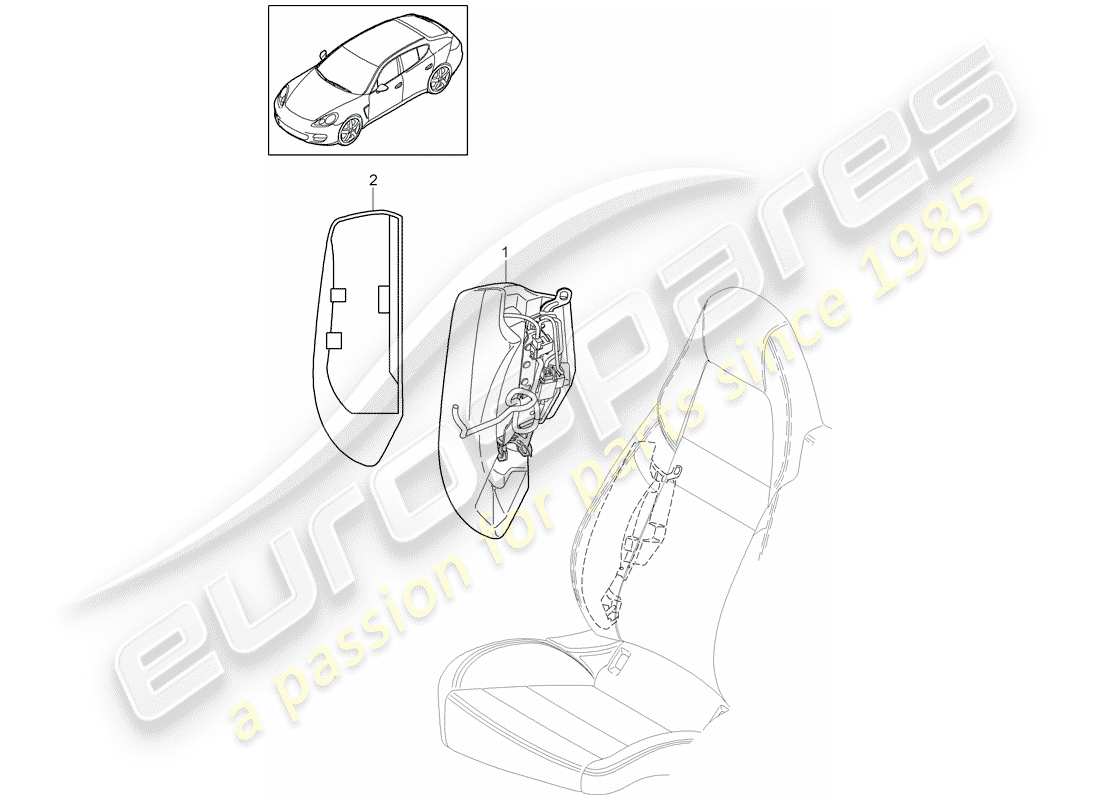 porsche 2016 (panamera 970) seitenwand teilediagramm