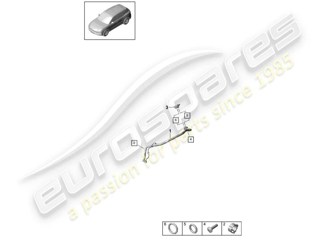 porsche 2020 (cayenne e3 9ya/9yb) kältemittelkreislauf teilediagramm
