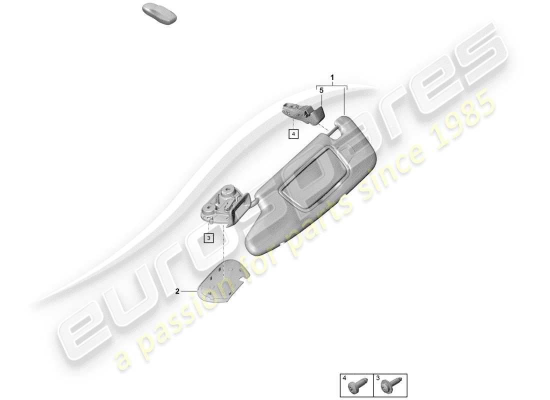 porsche 2020 (718 boxster spyder) sonnenblenden ersatzteildiagramm