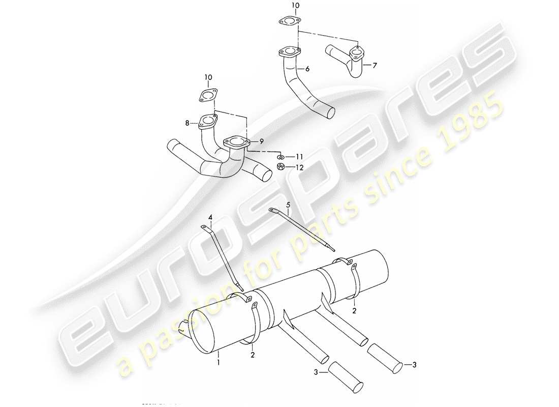 porsche 1955 (356/356a) schalldämpfer – und – zubehör teilediagramm