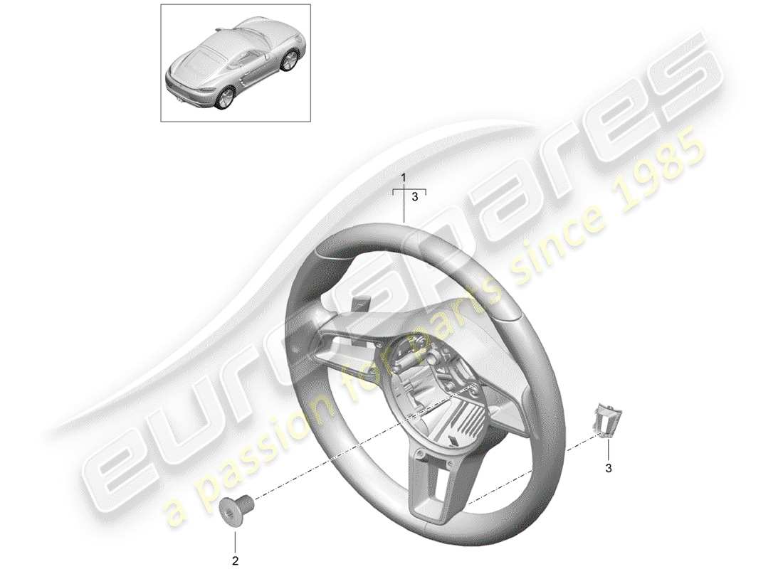 porsche 2020 (718 cayman) lenkrad teilediagramm