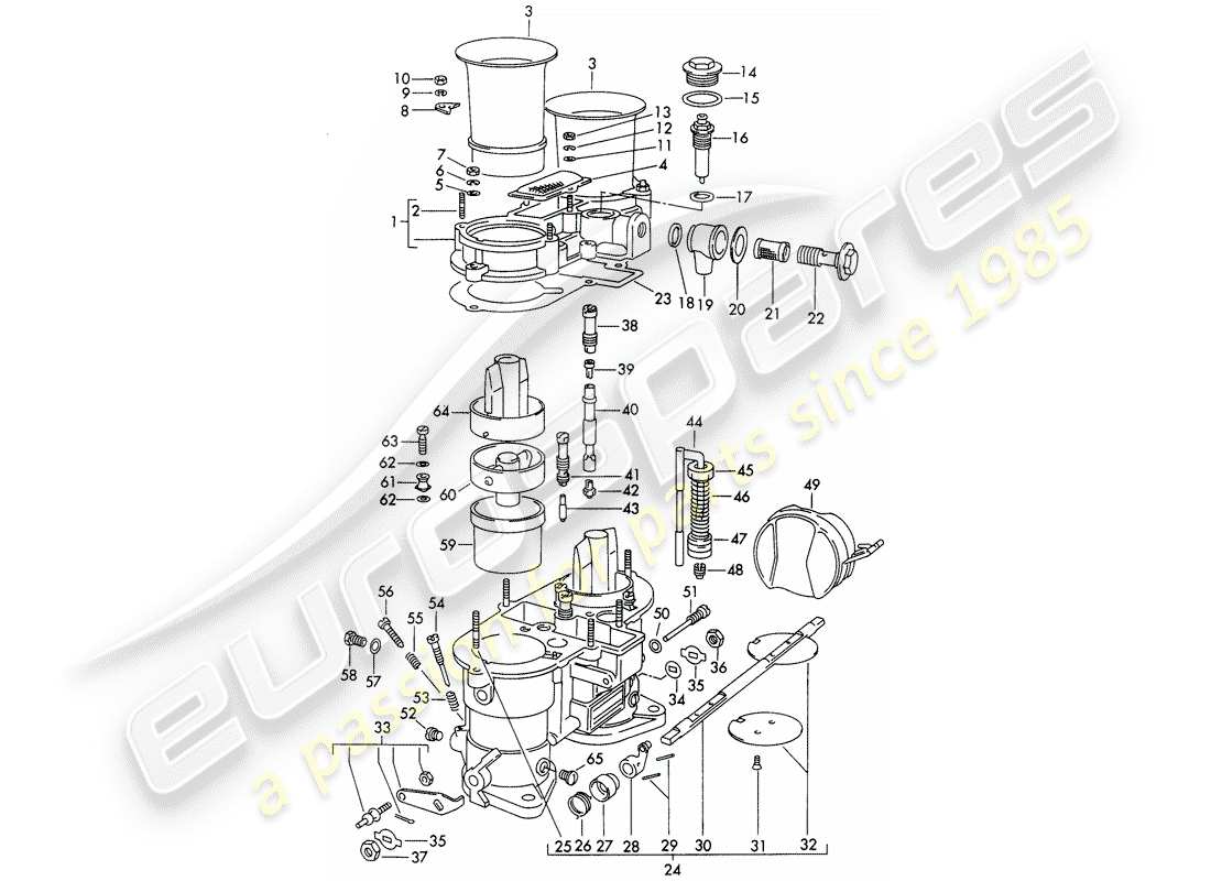 porsche 1961 (356b/356c) einzelteile - für - vergaser - weber 46 idm 2 ersatzteildiagramm