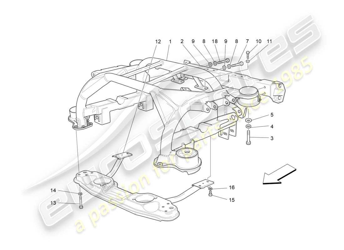 maserati granturismo s (2015) hinteres fahrgestell teilediagramm